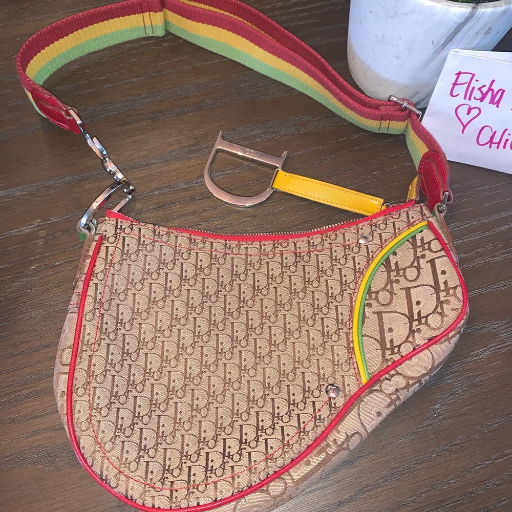 Dior rare Rasta saddle bag like new EUC